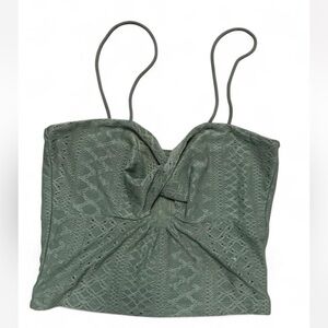 Green Lace Spaghetti Strap Top